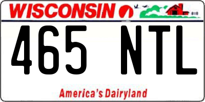 WI license plate 465NTL