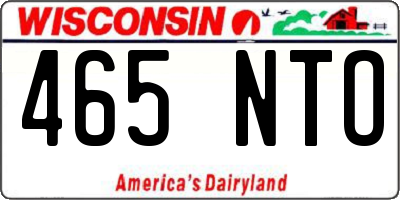WI license plate 465NTO
