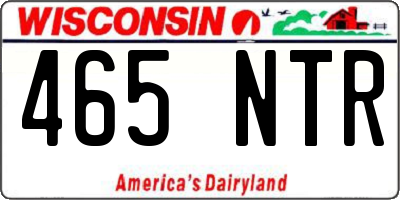 WI license plate 465NTR