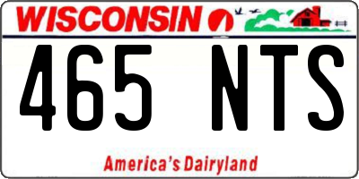 WI license plate 465NTS