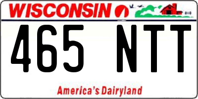 WI license plate 465NTT