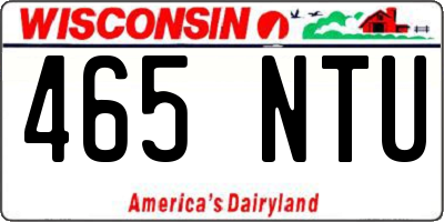 WI license plate 465NTU