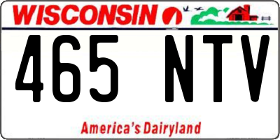 WI license plate 465NTV