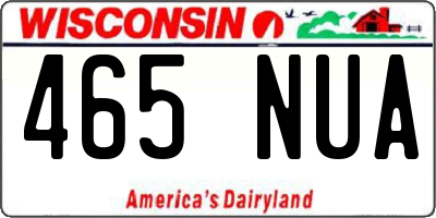 WI license plate 465NUA