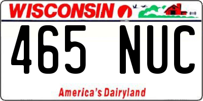 WI license plate 465NUC