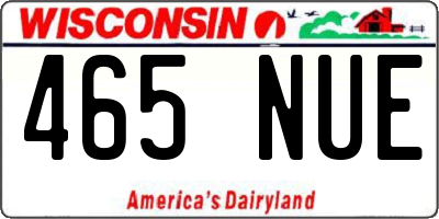 WI license plate 465NUE