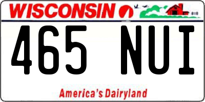 WI license plate 465NUI