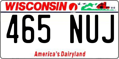 WI license plate 465NUJ