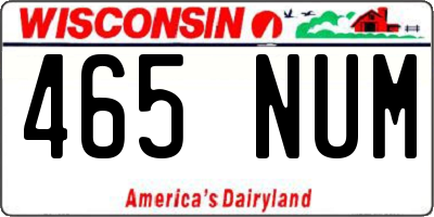 WI license plate 465NUM
