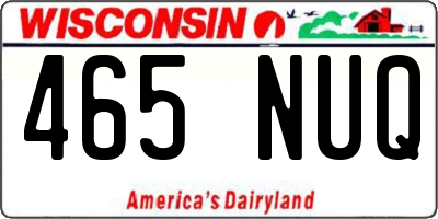 WI license plate 465NUQ
