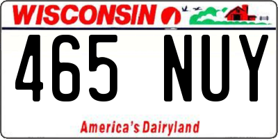 WI license plate 465NUY