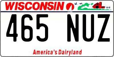 WI license plate 465NUZ