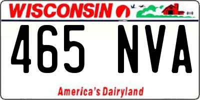 WI license plate 465NVA