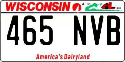 WI license plate 465NVB