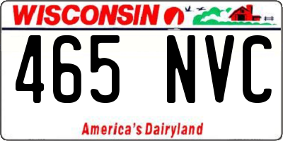 WI license plate 465NVC