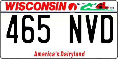 WI license plate 465NVD