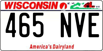 WI license plate 465NVE