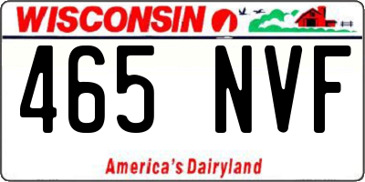 WI license plate 465NVF