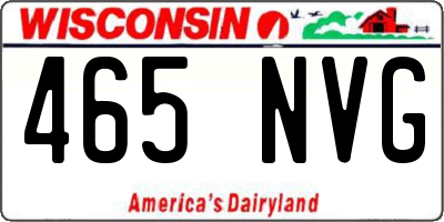 WI license plate 465NVG