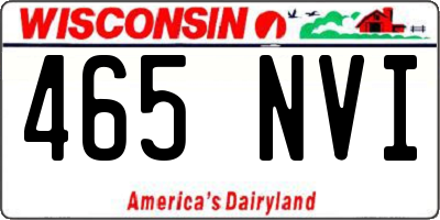 WI license plate 465NVI