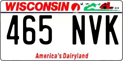 WI license plate 465NVK