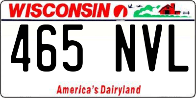 WI license plate 465NVL