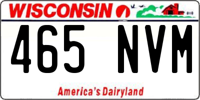 WI license plate 465NVM
