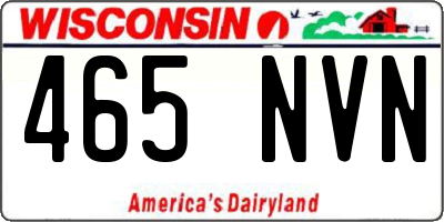 WI license plate 465NVN