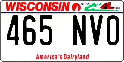 WI license plate 465NVO