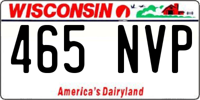 WI license plate 465NVP