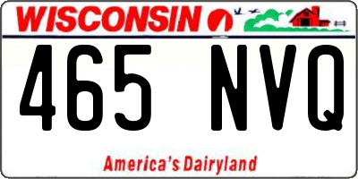 WI license plate 465NVQ