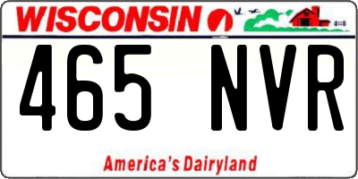 WI license plate 465NVR
