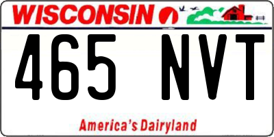 WI license plate 465NVT