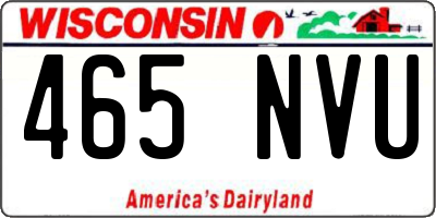 WI license plate 465NVU