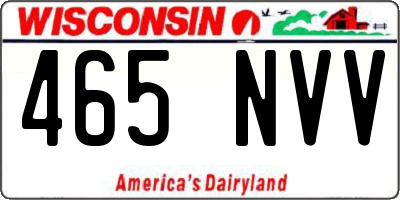 WI license plate 465NVV