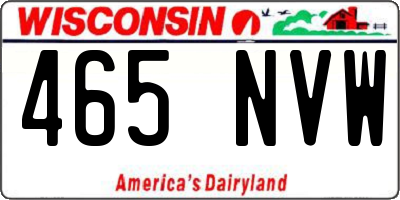 WI license plate 465NVW