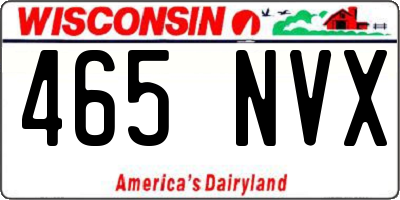 WI license plate 465NVX