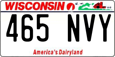 WI license plate 465NVY