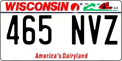WI license plate 465NVZ