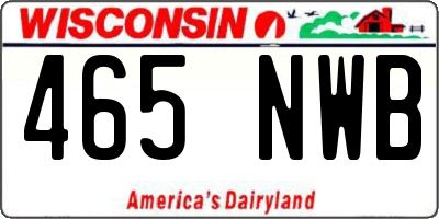 WI license plate 465NWB
