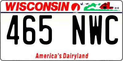 WI license plate 465NWC