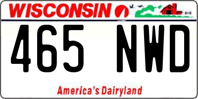 WI license plate 465NWD