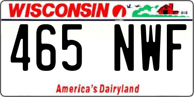 WI license plate 465NWF