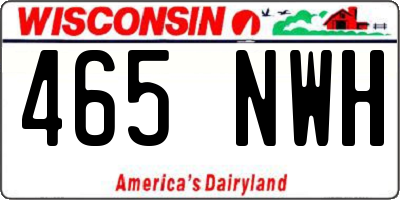 WI license plate 465NWH