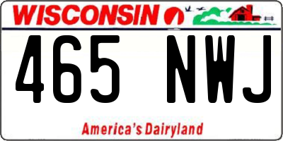 WI license plate 465NWJ
