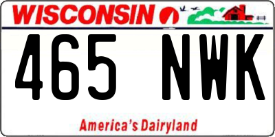 WI license plate 465NWK