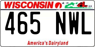 WI license plate 465NWL