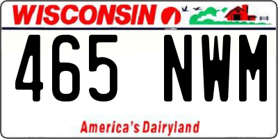 WI license plate 465NWM