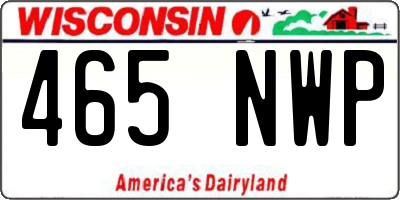 WI license plate 465NWP