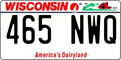 WI license plate 465NWQ